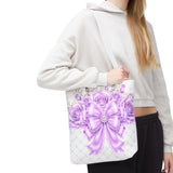 Lavender Lace Diamond Bow - Tote Bag