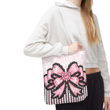 Ballet Pink Black Ruffle Leopard Bow Couture - Tote Bag