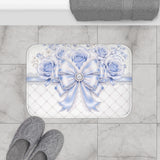Duchess Blue Diamond Bow - Bath Mat