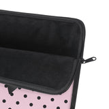 Laptop Sleeve-Glam Black Bow-Soft Pink-Black Polka Dots