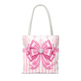 Princess Pink Damask Bow - Tote Bag