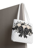 Ivory Noir Couture Diamond Bow - Tote Bag
