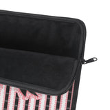 Black & Pink Ruffle Bow Couture | Pink Zebra Print - Laptop Sleeve