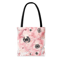 Tote Bag-Rose Gold-Pink Floral-Paint Splatter