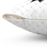 Ivory Noir Couture Diamond Bow - Square Pillow