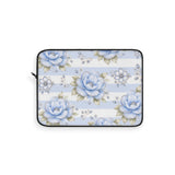Powder Blue Sugar Blossom Stripes - Laptop Sleeve