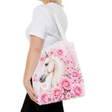 Blushing Rose Equestrian Horse - Tote Bag