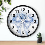 Blue Couture Diamond Bow - Wall Clock