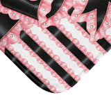 Black & Pink Ruffle Bow Couture | Pink Zebra Print - Bath Mat