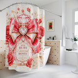 Ruby Diamond Roses Perfume Bottle - Shower Curtains