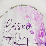 Purple Flower Bouquet - Blessed is the One - Shower Curtains (Faith)