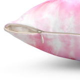 Square Pillow - Pink Passion Watercolor Plumeria - The Lord is my Refuge (Faith)
