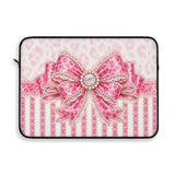 Pink Leopard Bow Couture- Laptop Sleeve