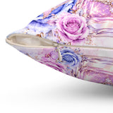 Orchid Periwinkle Perfume Bottle - Diamond Bow Couture - Square Pillow
