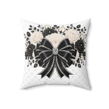 Ivory Noir Couture Diamond Bow - Square Pillow