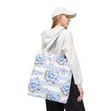Powder Blue Sugar Blossom Stripes - Tote Bag