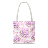 Lilac Sugar Blossom Stripes - Tote Bag