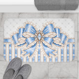 Celestial Blue Diamond | Damask Bow Couture - Bath Mat