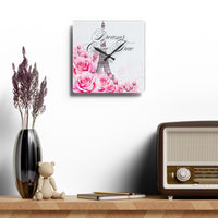 Acrylic Wall Clock - Dreams Come True - Paris Dreams - Pink