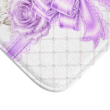 Lavender Lace Diamond Bow - Bath Mat