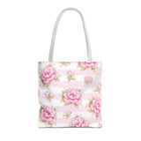 Pink Sugar Blossom Stripes - Tote Bag