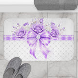 Purple Couture Diamond Bow - Bath Mat