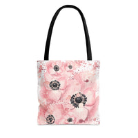 Tote Bag-Rose Gold-Pink Floral-Paint Splatter