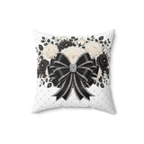 Ivory Noir Couture Diamond Bow - Square Pillow