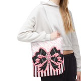 Black & Pink Ruffle Bow Couture | Pink Zebra Print - Tote Bag