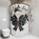 Ivory Noir Couture Diamond Bow - Shower Curtains