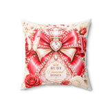 Ruby Diamond Roses Perfume Bottle - Square Pillow