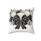 Ivory Noir Couture Diamond Bow - Square Pillow