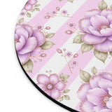 Lilac Sugar Blossom Stripes - Mouse Pad