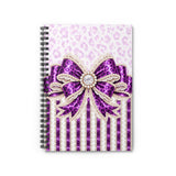 Purple Leopard Bow Couture - Spiral Notebook