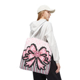 Ballet Pink Black Ruffle Leopard Bow Couture - Tote Bag