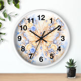 Buttercream Sapphire Blossom Butterfly - Wall Clock