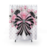 Pink Noir Couture Diamond Bow - Shower Curtains