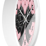 Obsidian Lace Bow in Princess Pink - Wall Clock