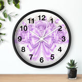 Lavender Lace Diamond Bow - Wall Clock