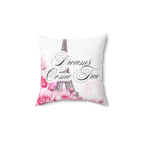 Square Pillow - Dreams Come True - Paris Dreams - Pink