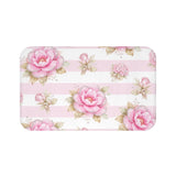 Blush Pink Garden Dream Stripes - Bath Mat