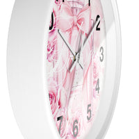 Wall Clock - Pink Blush & Roses Perfume Bottle - Blessed