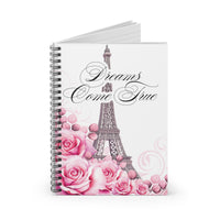 Spiral Notebook (Small) - Dreams Come True - Paris Dreams - Pink