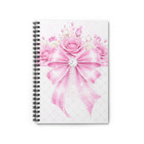 Pink Couture Diamond Bow - Spiral Notebook