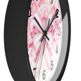 Candy Stripe Pink Couture Bow - Wall Clock