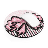 Ballet Pink Black Ruffle Leopard Bow - Mouse Pad