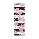 Canvas Art 12"x36"in-Pretty Pink Floral Roses-Black Stripes
