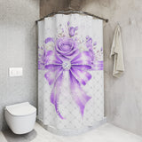 Purple Couture Diamond Bow - Shower Curtains