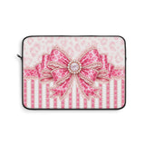 Pink Leopard Bow Couture- Laptop Sleeve