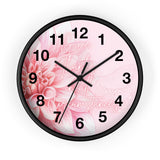 Wall Clock - Pink Dahlia Glitter - Give Thanks in all Circumstances